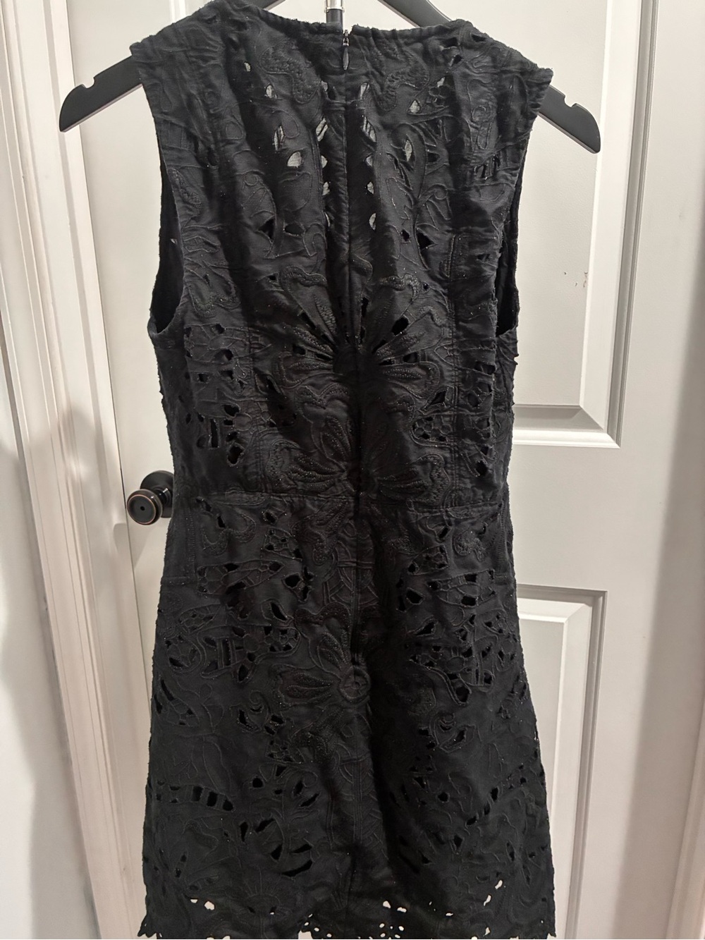Theory Black Sleeveless Midi Lace Dress